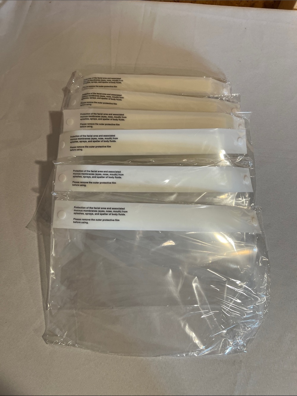 NEW Clear Face Shield Visors with White Headband (6 pack)